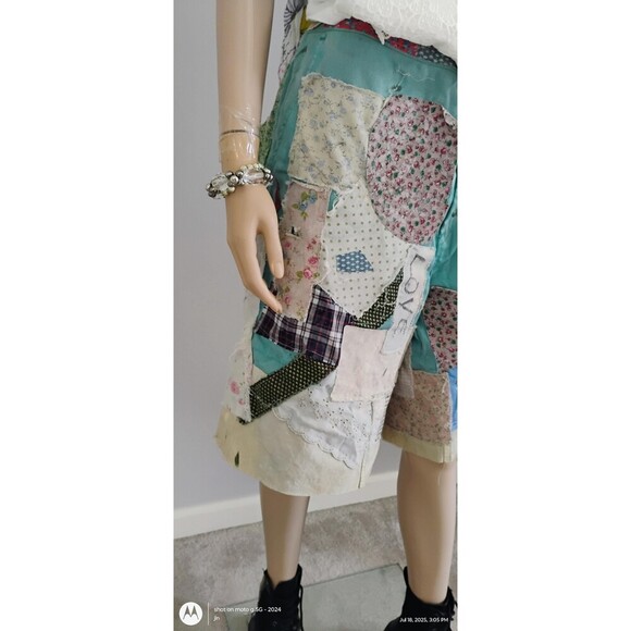 Custom Shorts OOAK Patched Appliques Faded tea dyed Oversized Grungy Miner - Picture 8 of 10